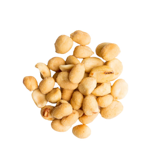 Pile of peanuts on a white background